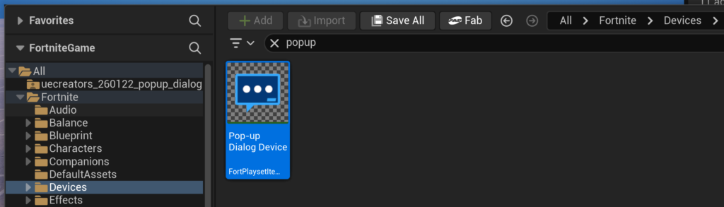 【UEFN】Popup Dialog Device (ポップアップダイアログの仕掛け) の使い方|Verseで選択肢による分岐を実装する手順