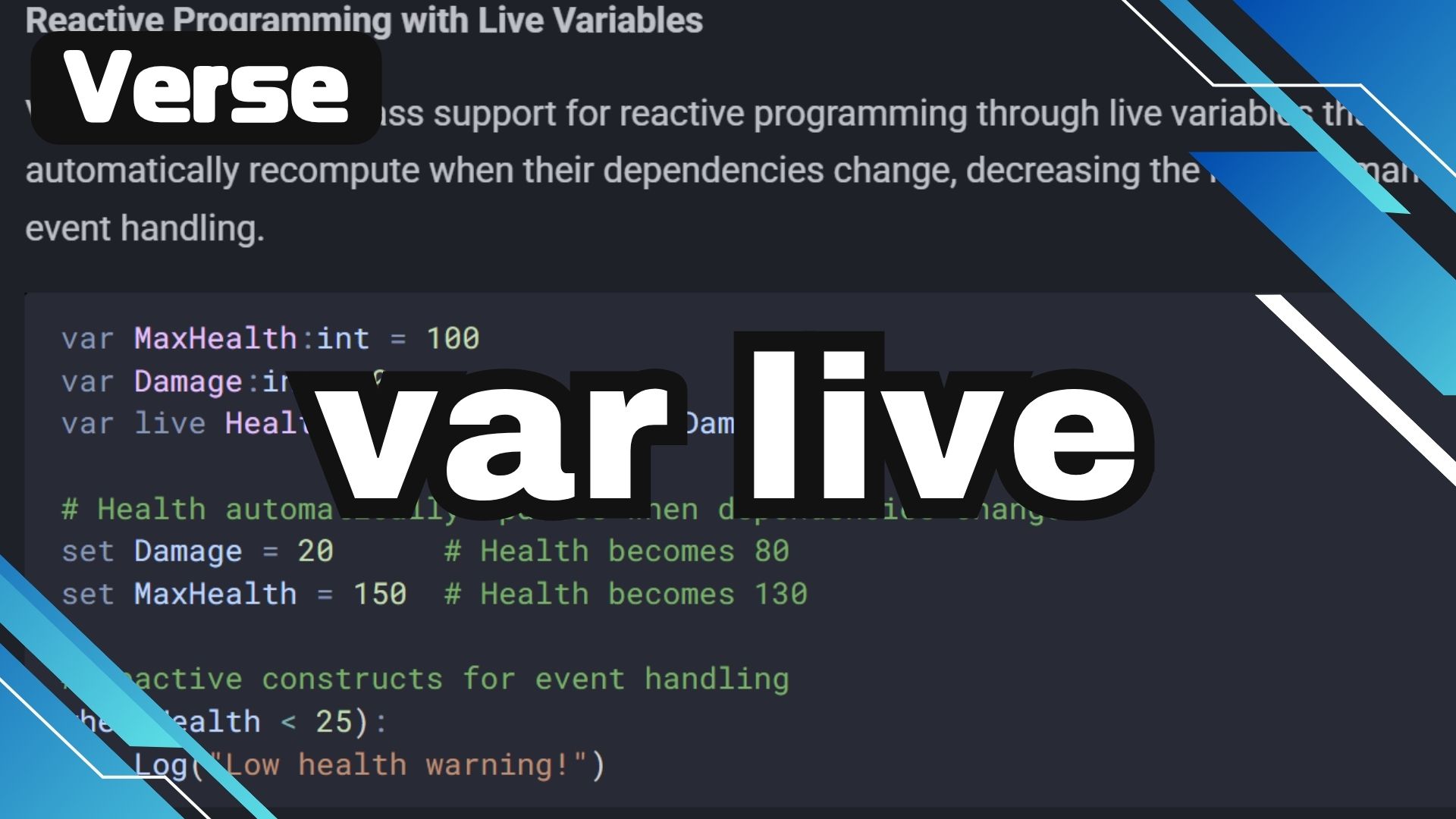 【Verse】状態管理を劇的に簡素化する「Live変数」の活用法